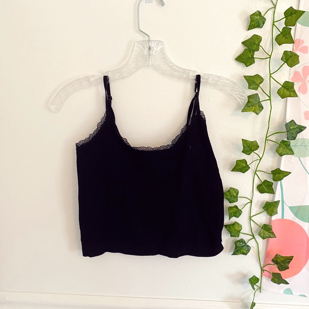 black tank with lace edges